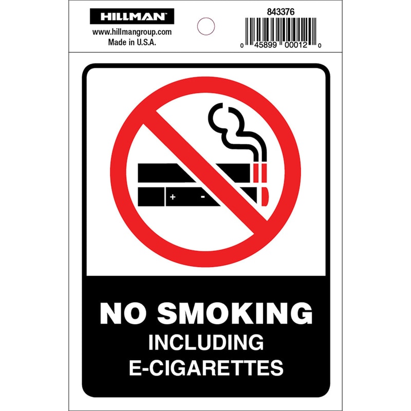 NO SMOKING DECAL 4"X6"