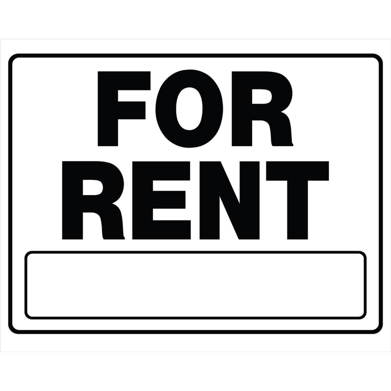 FOR RENT SIGN WHT 20X24"