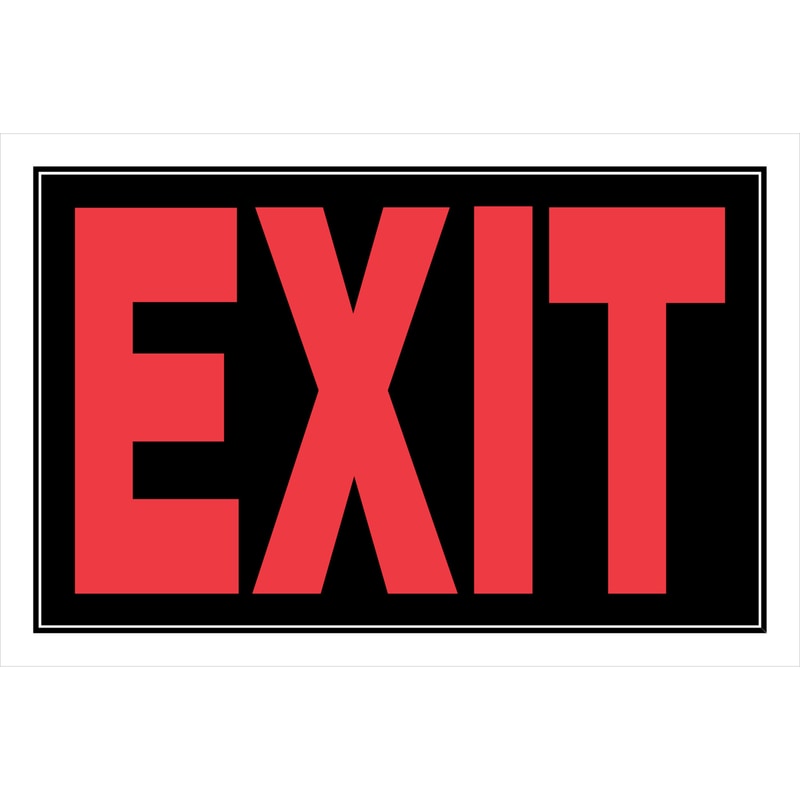 EXIT SIGN BLK 8X12"