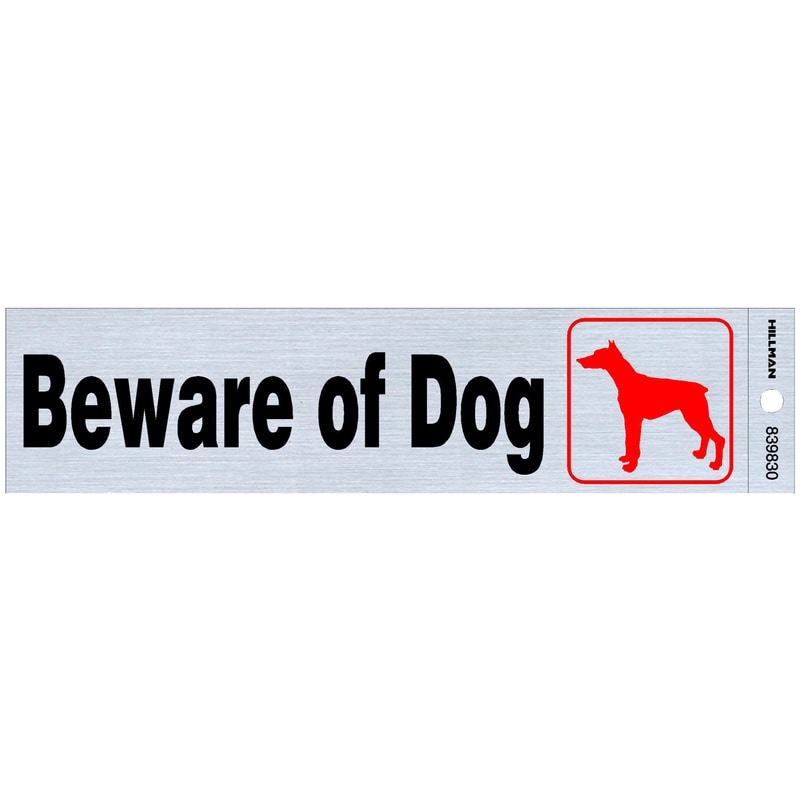 BEWARE OF DOG DECAL 2"X8"