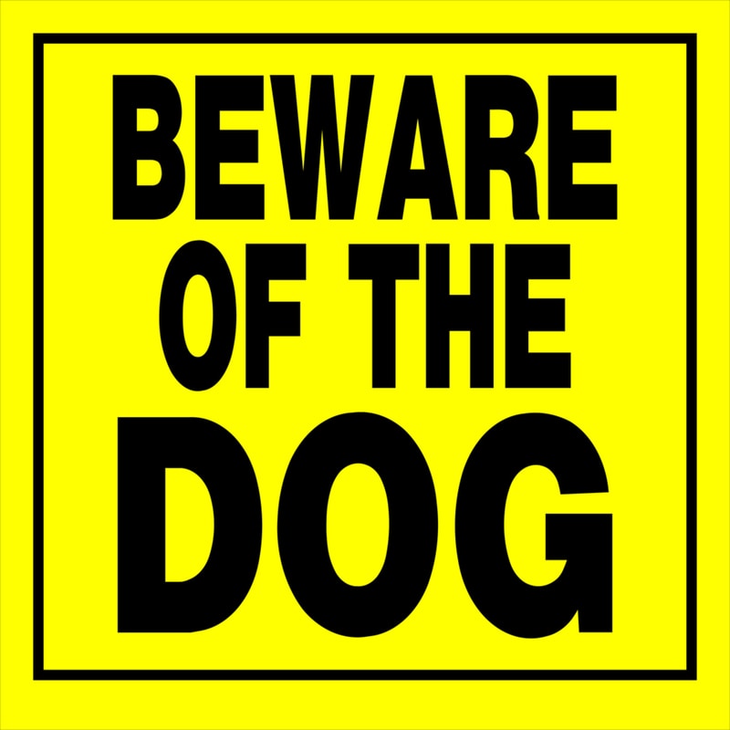 SIGN BEWARE DOG 11X11"