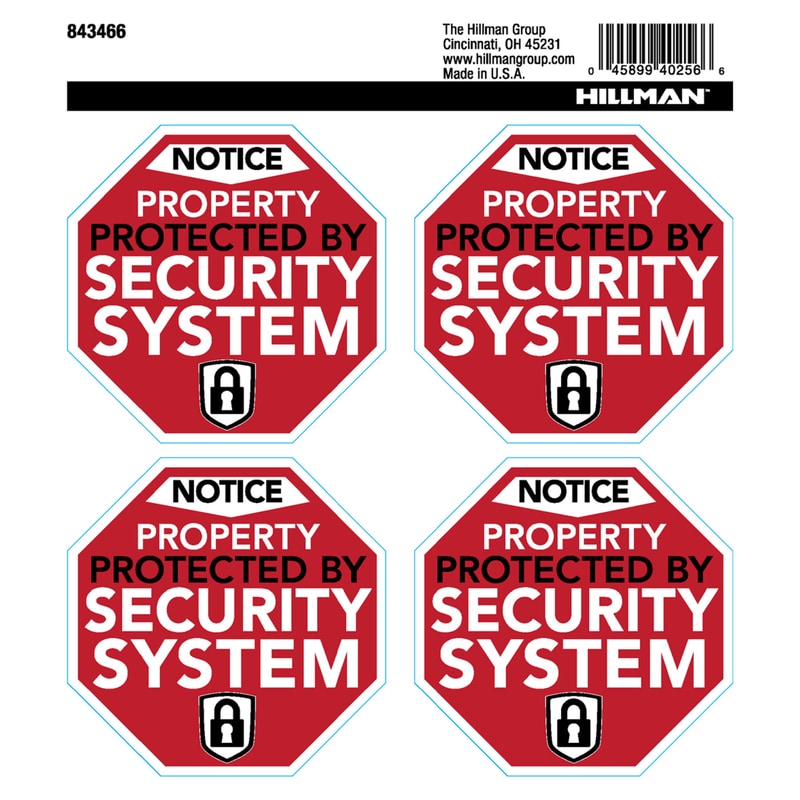 DECAL SECURE SYSTM 4PK