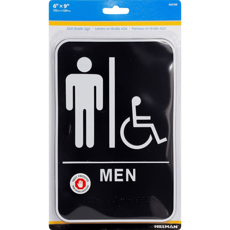 PLAQUE MEN RESTROOM 9X6"