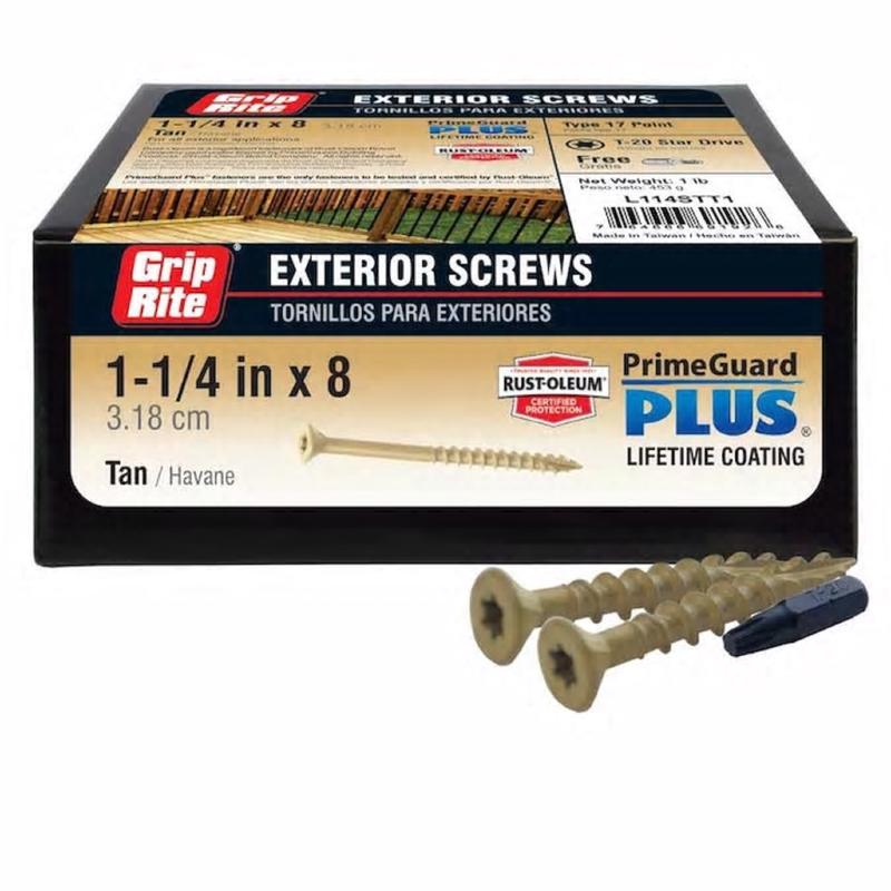 SCREW STR TAN 8X1.25" 1#