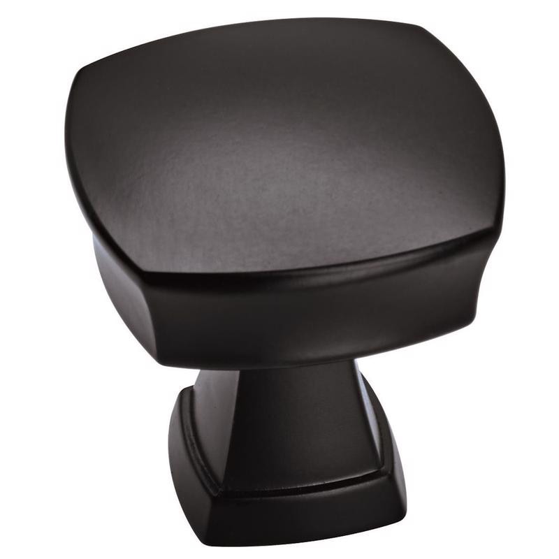KNOB 1-1/4"SQR MTBLK 1PK