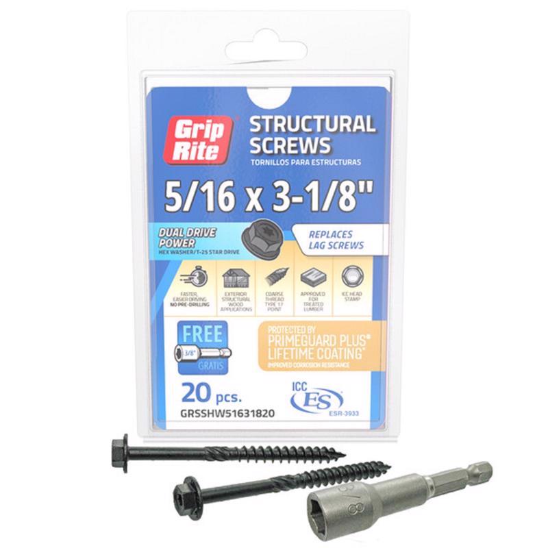 STRTRL SCRW 3-1/8" 20PK