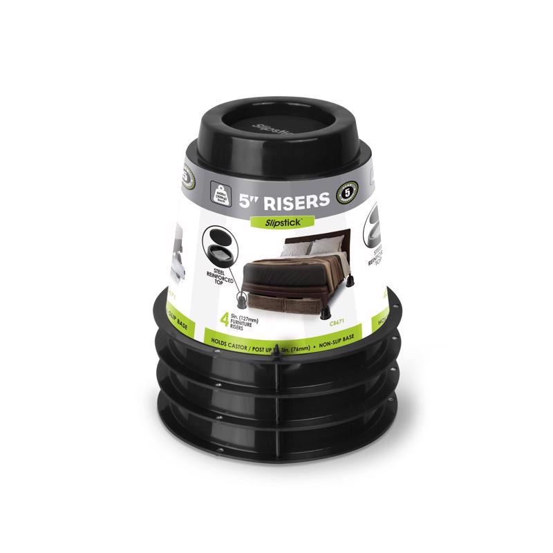 BED RISER ROUND BLK 5"