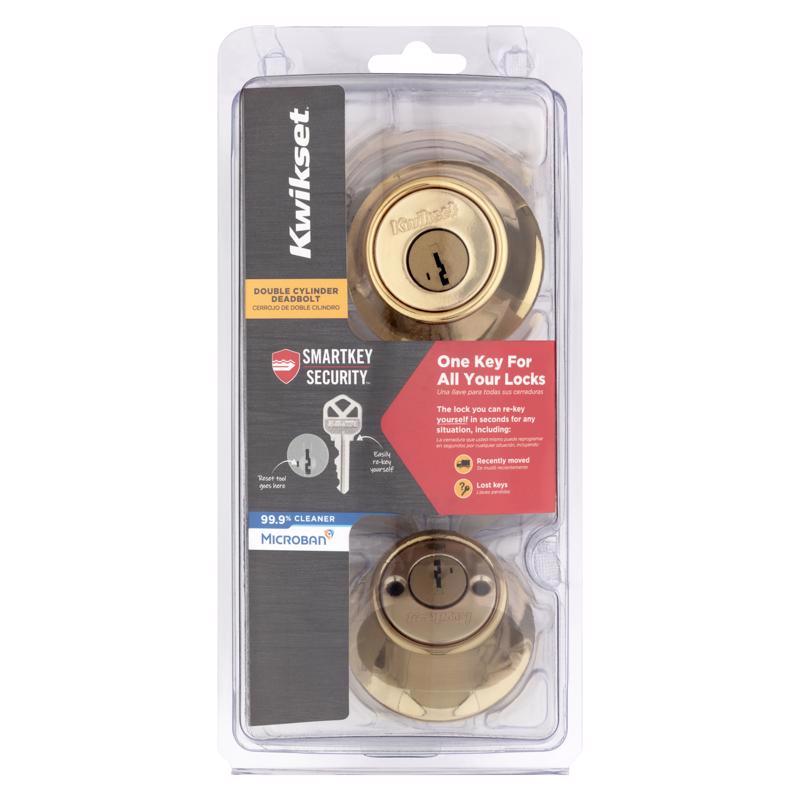 DBL CYLNDR DEADBOLT P-BRS