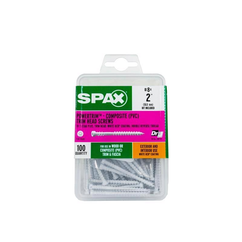 TRIM SCRW  2" WHT 100PK