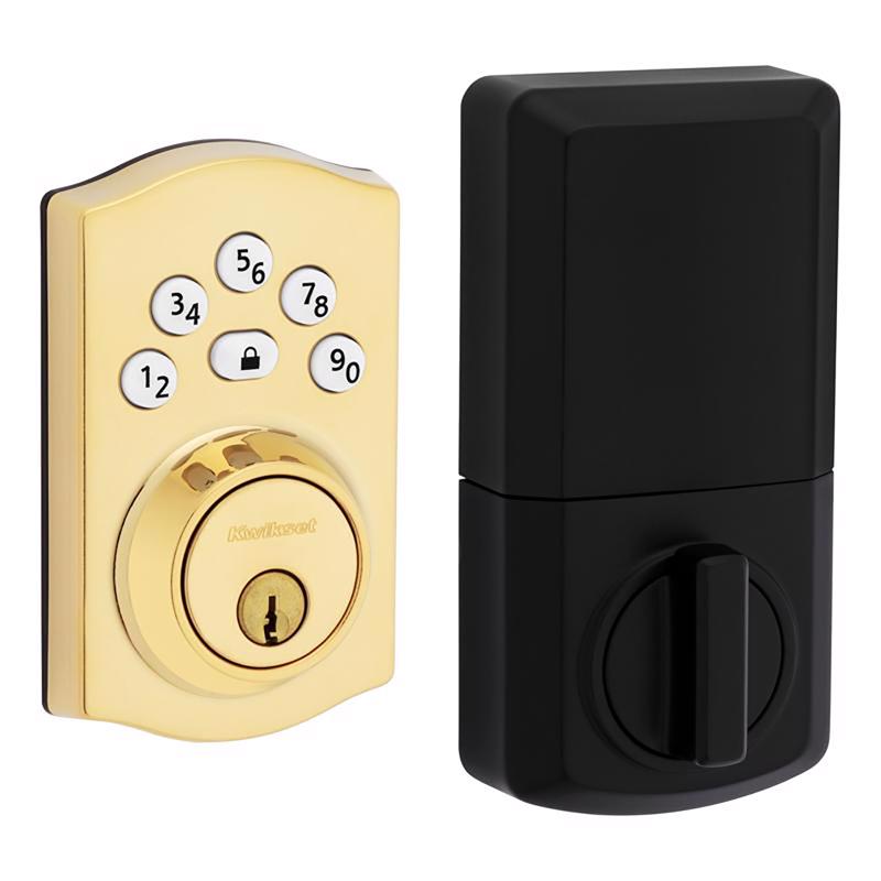 ELECTRNC DEADBOLT ZNC PB