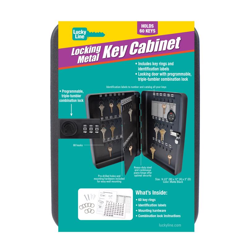 KEY CABNT STL BLK 60HKS