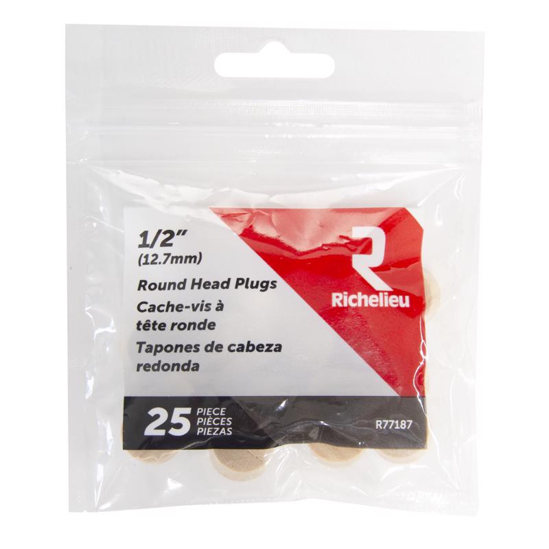 HEAD PLG RND BIRCH 1/2"