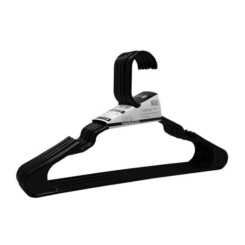 HANGER PLST BLK 10PK