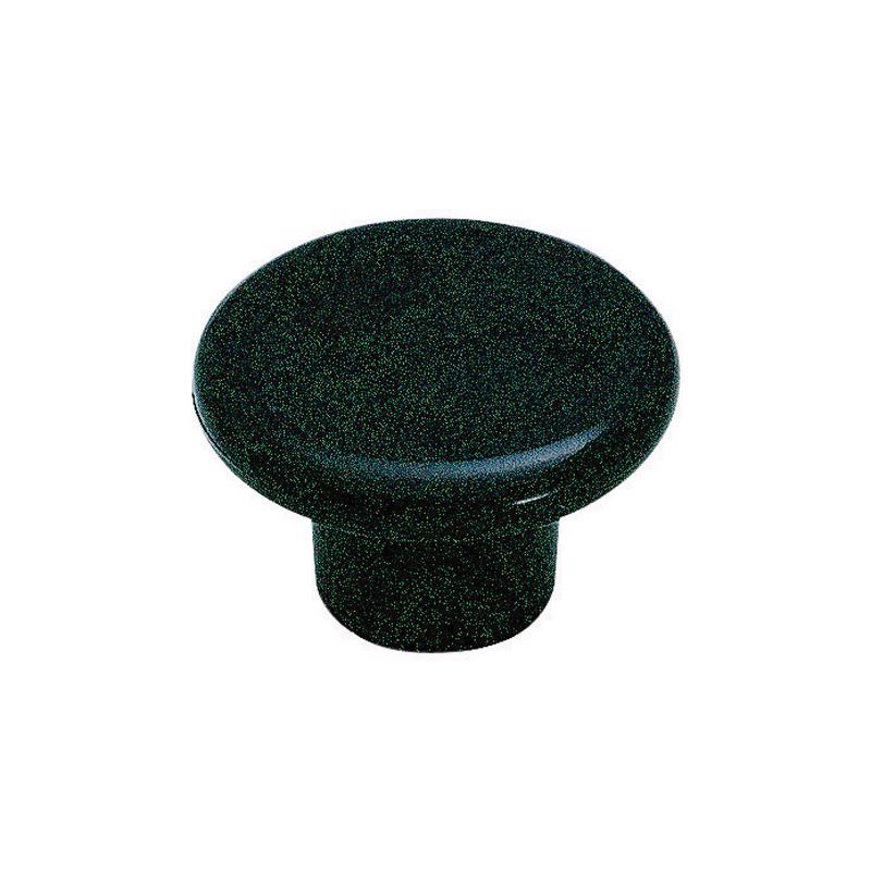 KNOB 1-1/4"RND PLSTC BLK