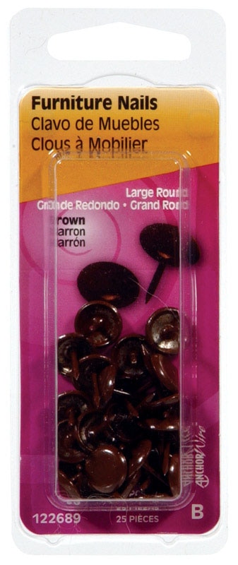 NAIL FURN 1/2" BRWN 25PC