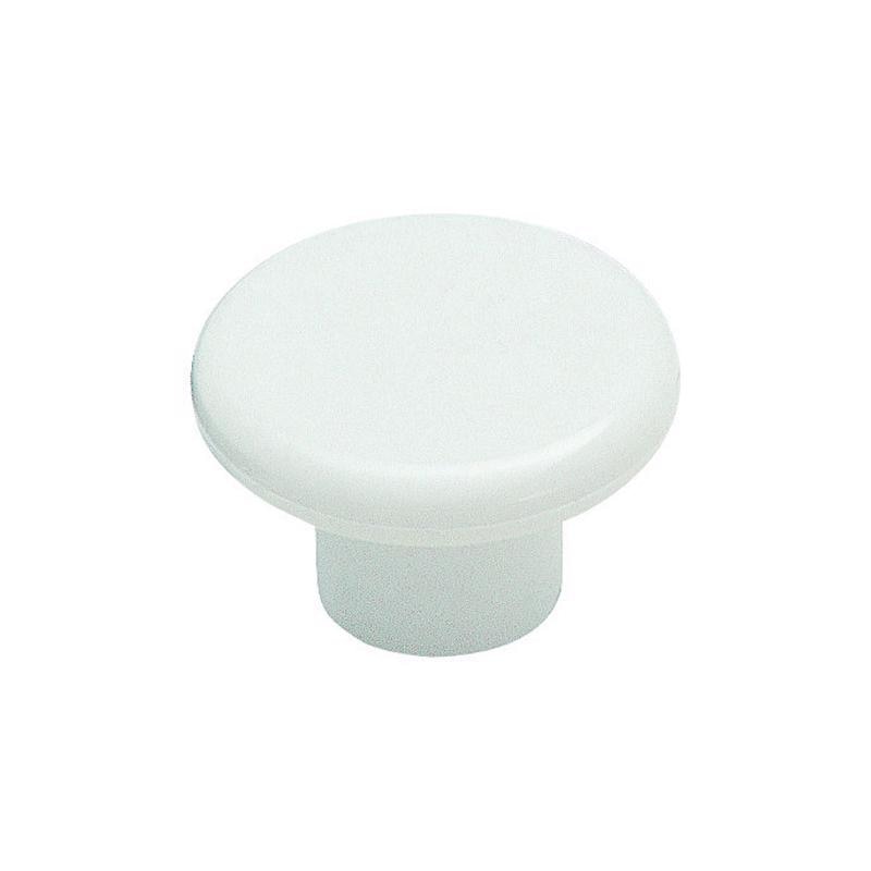 KNOB PLASTIC 1-1/4" WHTE