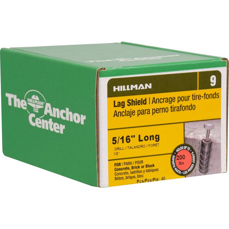 LG SHLD ANCHR 5/16" 40PK