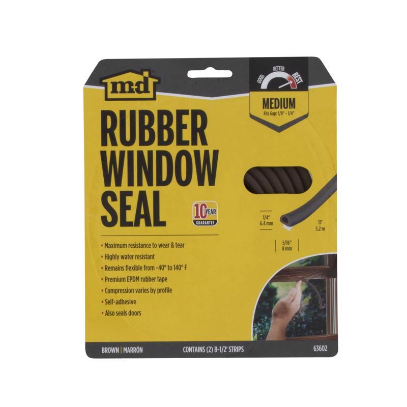 WEATHERSTRIP "D" 17' BRN