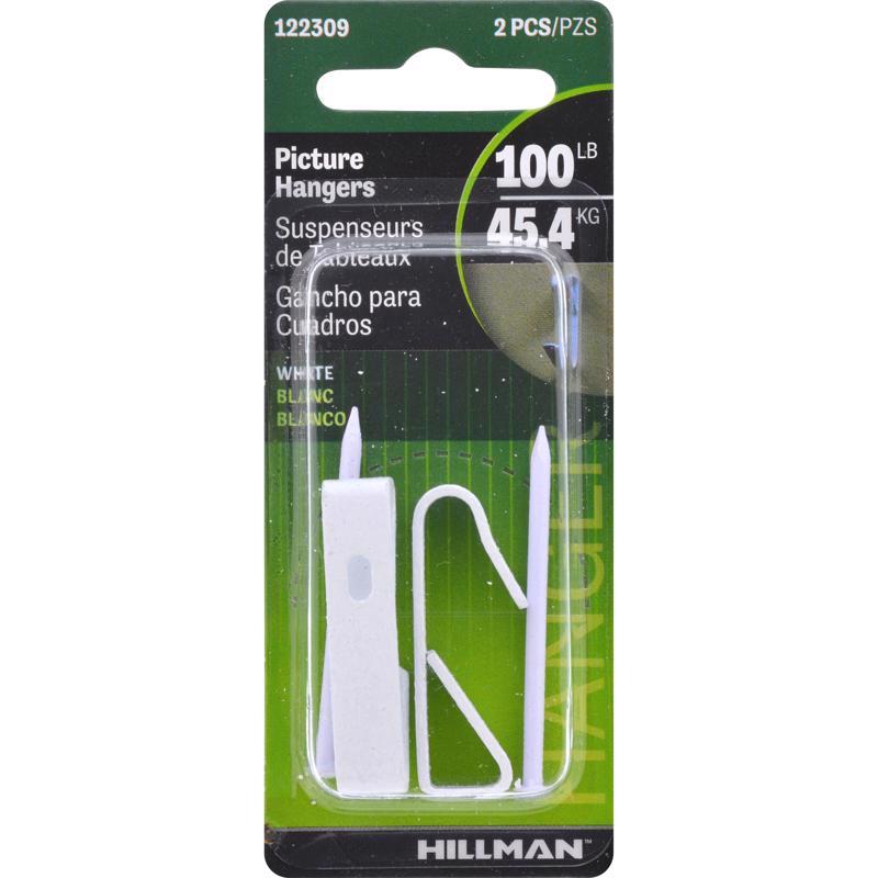 PCTR HNGR WHT 100# 2PK