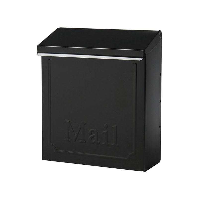 MAILBOX VERT+LOCK BLK