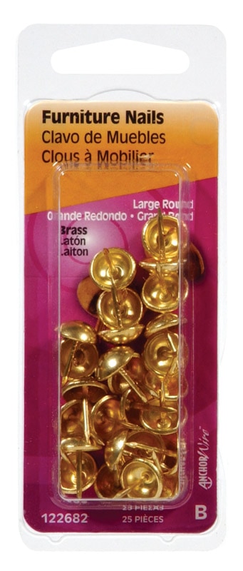 FURNITURE NAIL BRASS25PK