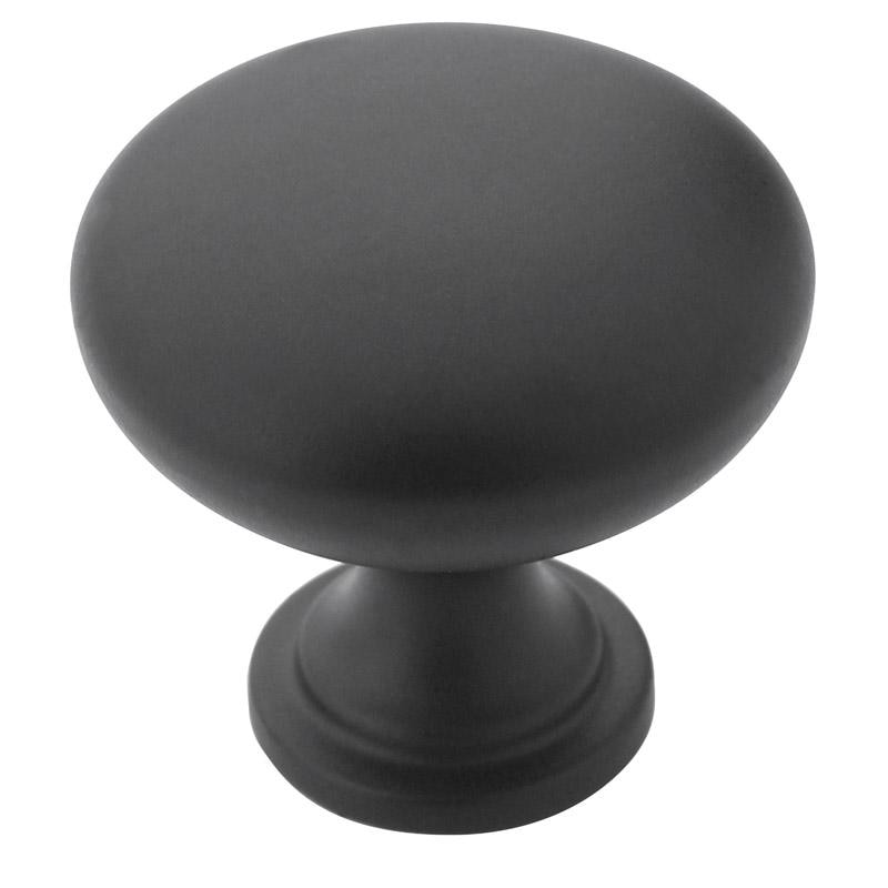 KNOB 1-1/4" FLAT BLACK