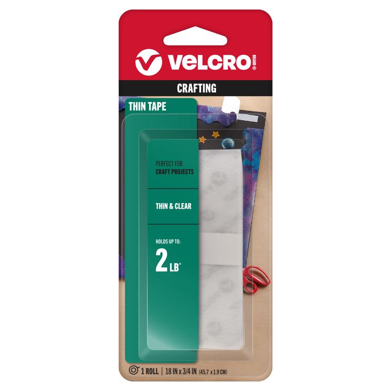 VELCRO TAPE 18"X3/4" CLR