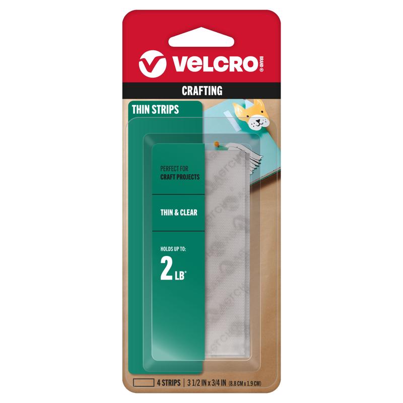 VELCRO STRIPS 3.5"CLEAR