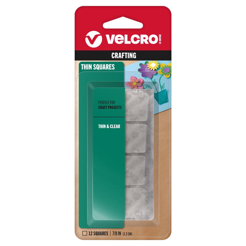 VELCRO SQRS 7/8" CLEAR