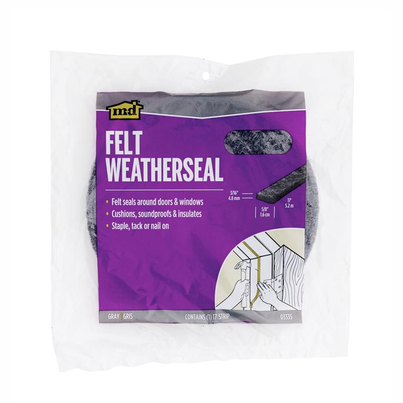 FELT WEATHRSEAL 17FT GRY