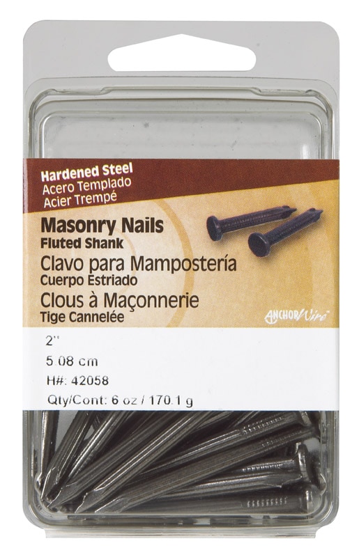 NAIL FLT STL MSNRY 2"
