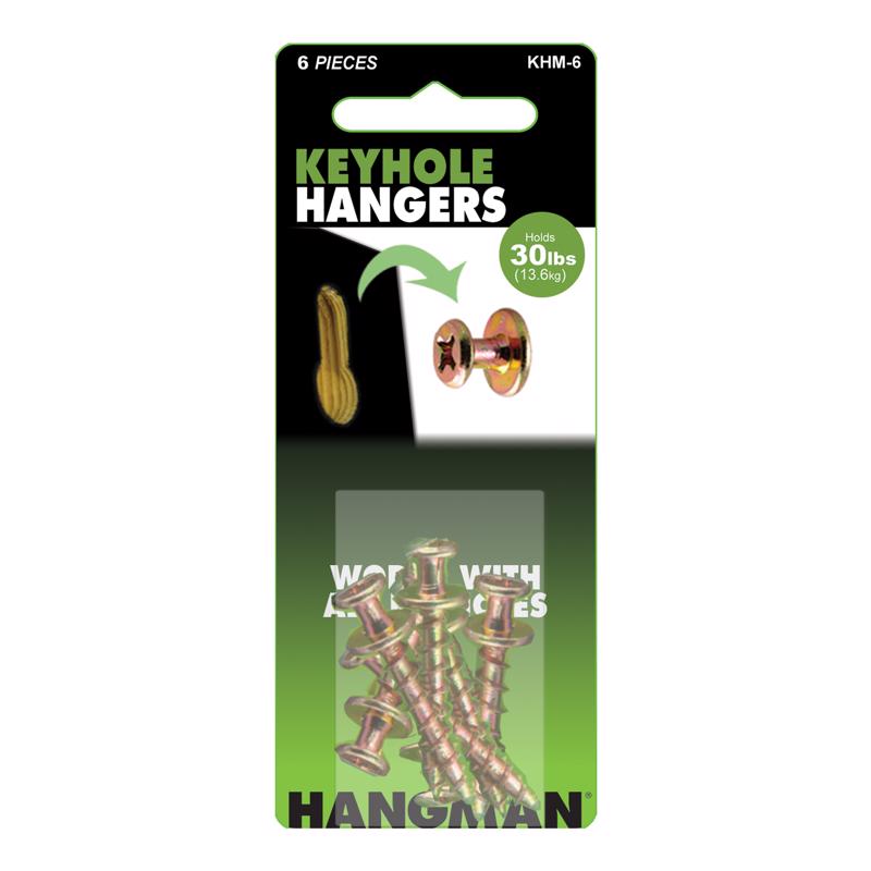 KEYHOLE HANGERS 6PK