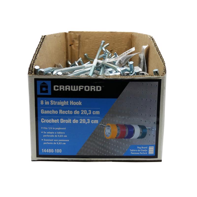 PEG HOOK ZNC PLT STRG 8"