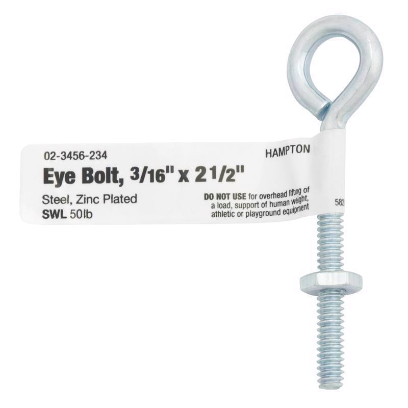 BOLT EYE W/NUT3/16"X2.5"