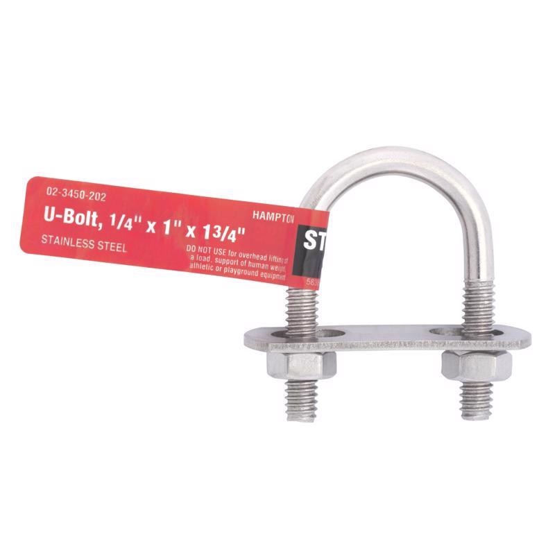 U-BOLT 1/4"X1"X1-3/4" SS