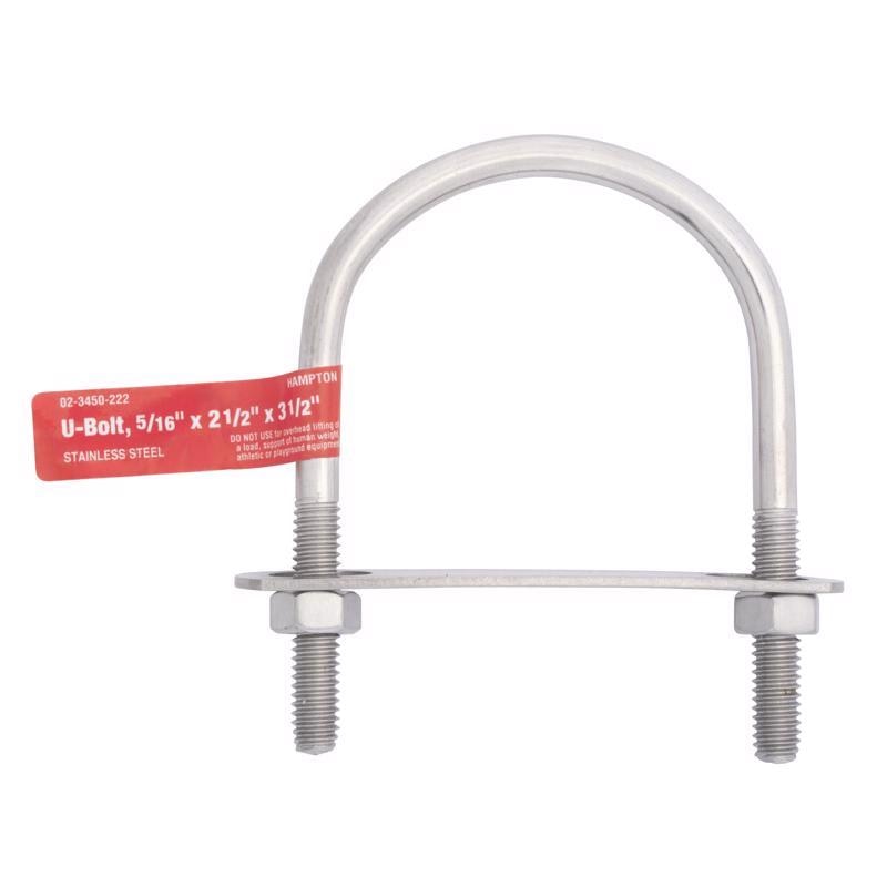 BOLT U 5/16"X2.5"X3.5 SS