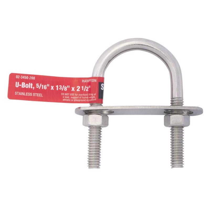 BOLT U 5/16"X1.38X2.5 SS