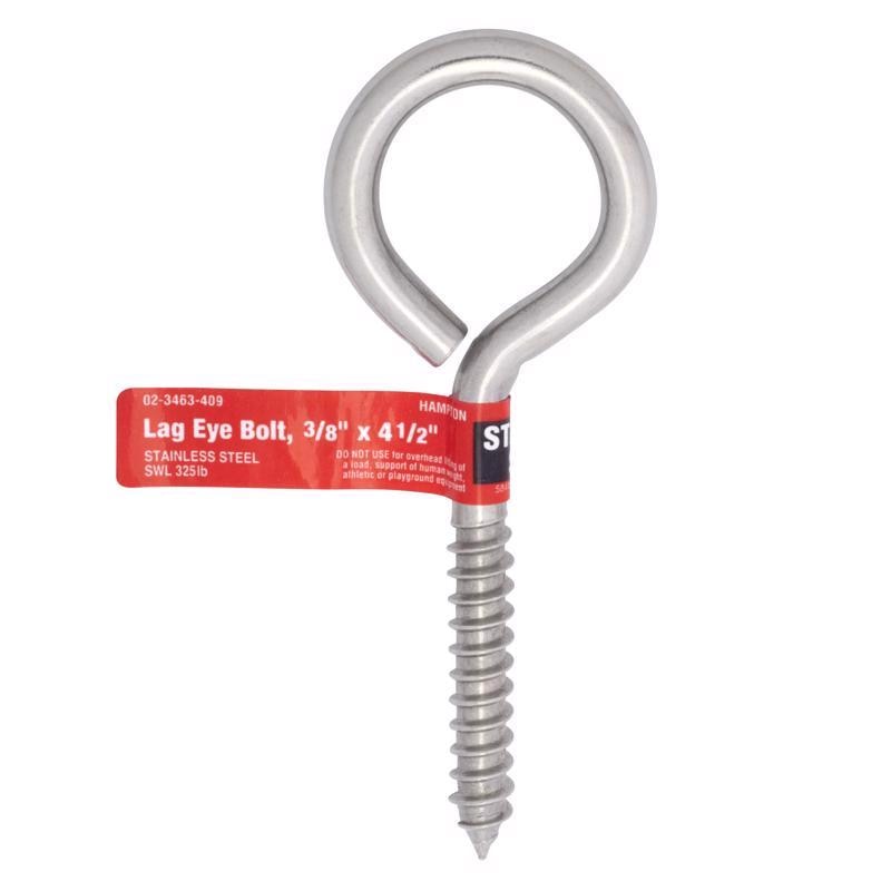 BOLT EYE LAG 3/8"X4.5 SS