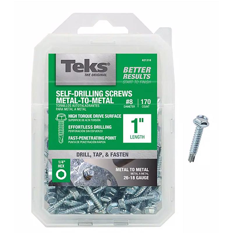 SCREW #8 1" HEX 170PK