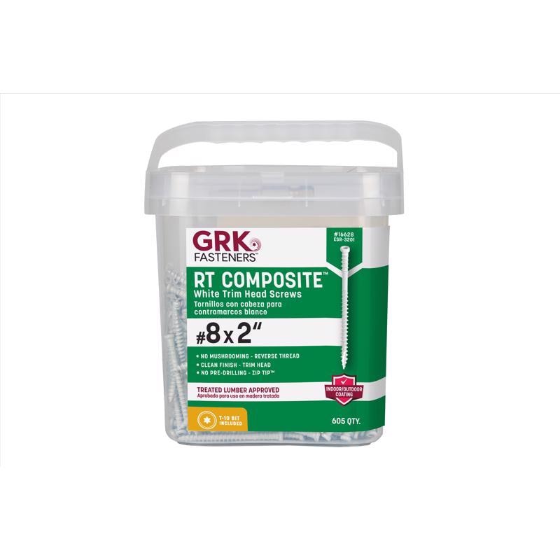 TRIM SCREW #8 X 2"L WHT