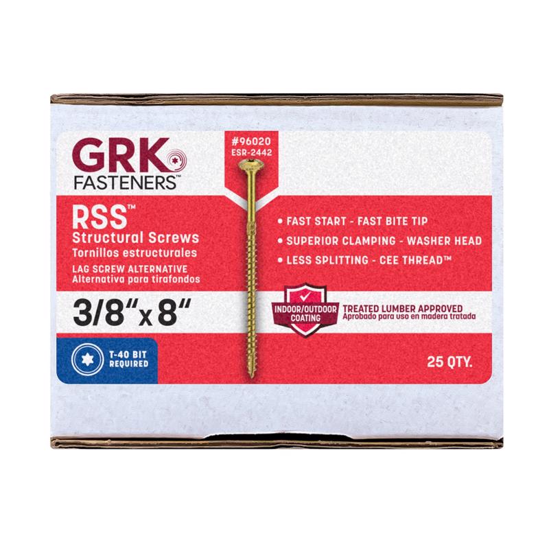 STRCTRL SCREW STR 3/8X8"