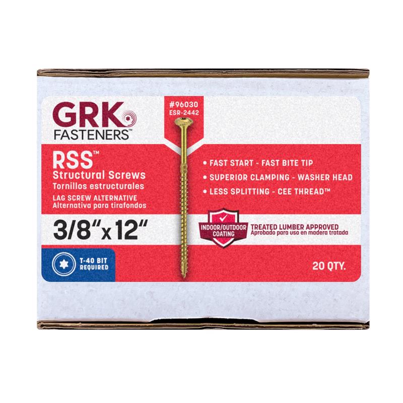 STRCRL SCRW 3/8X12" 20PK