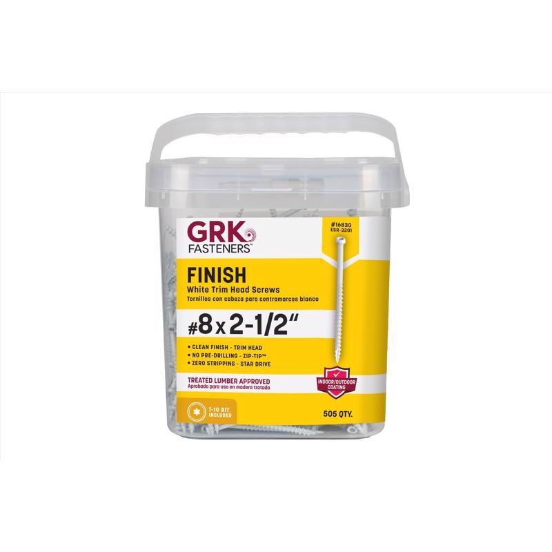 SCREW TRIM WHT 8X2-1/2"