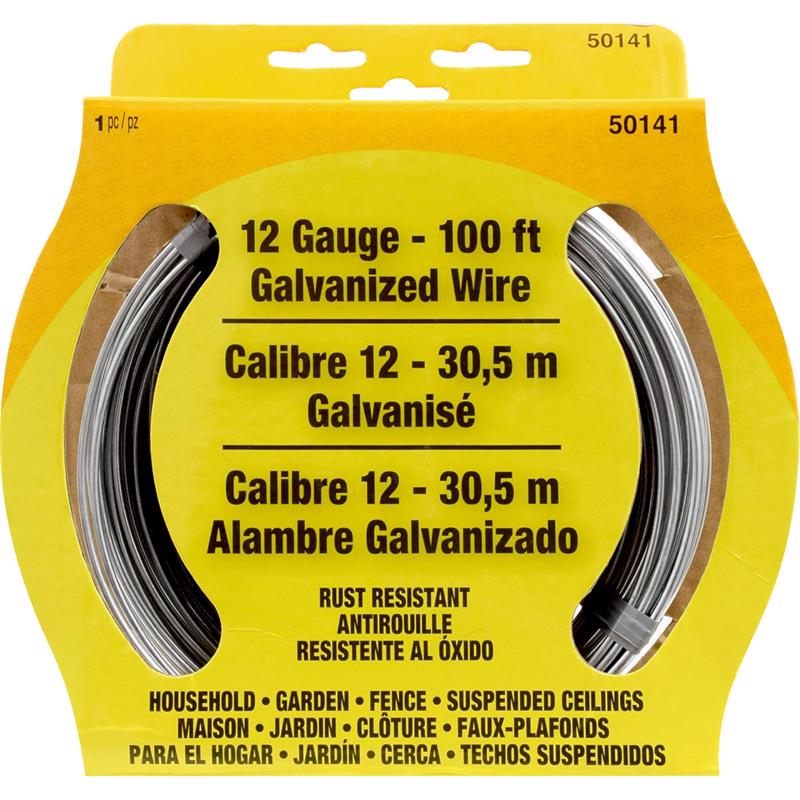 WIRE STL GLVNZ 12GA 100'
