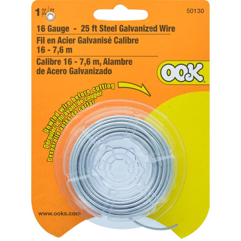 WIRE STL GLVNZ 16GA 25'