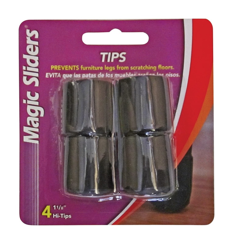 LEG TIP VNL BLK1-1/8"4PK