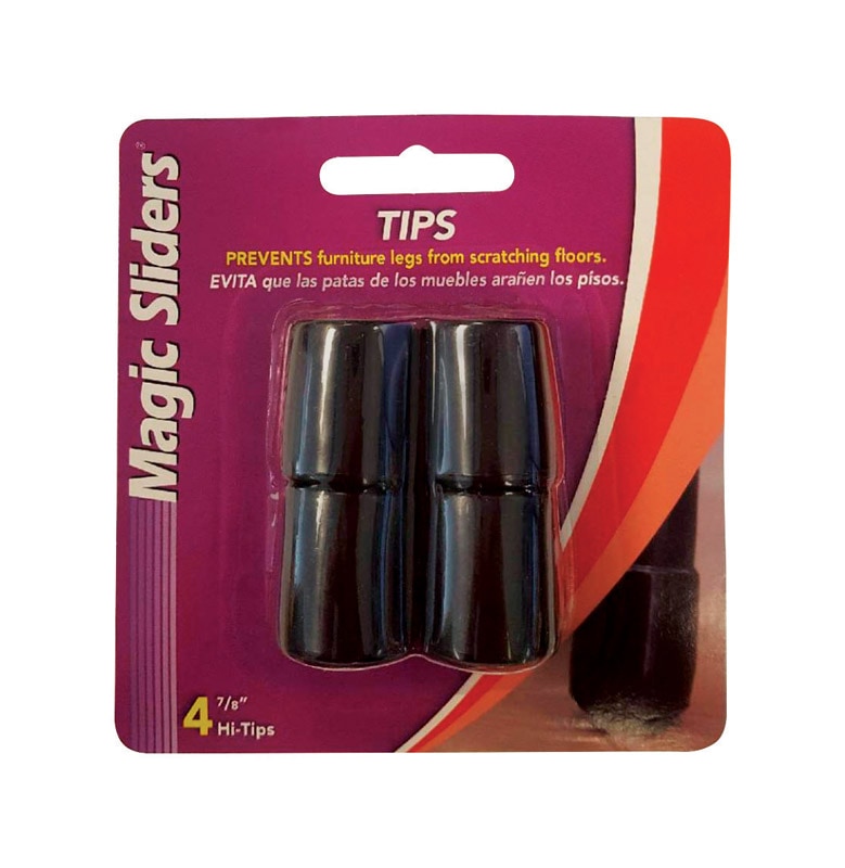 LEG TIP VNL BLK 7/8"4PK
