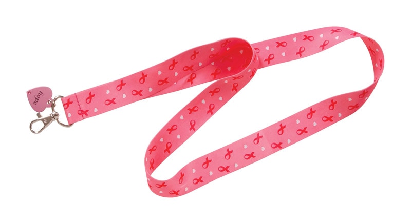 LANYARD-BR CNCR RBN/HRTS