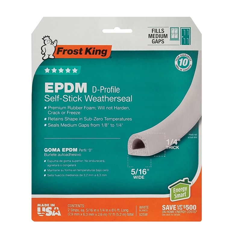 WEATHRSEAL 17'X0.25" WHT