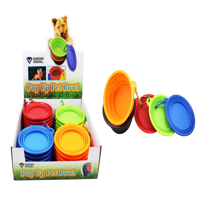 POP UP PET BOWL ASST 5"
